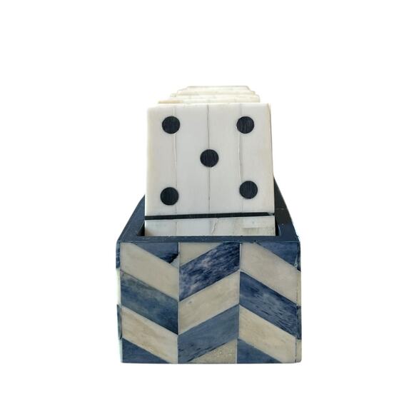 Perry Ellis x MELA ARTISANS 28pc Handcrafted Bone Inlay Domino Game Set NEW - Picture 10 of 16